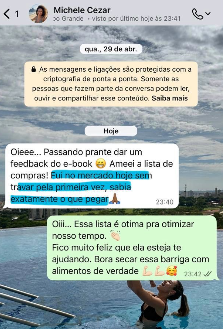 Print de conversa: Michele foi ao mercado sem travar pela primeira vez